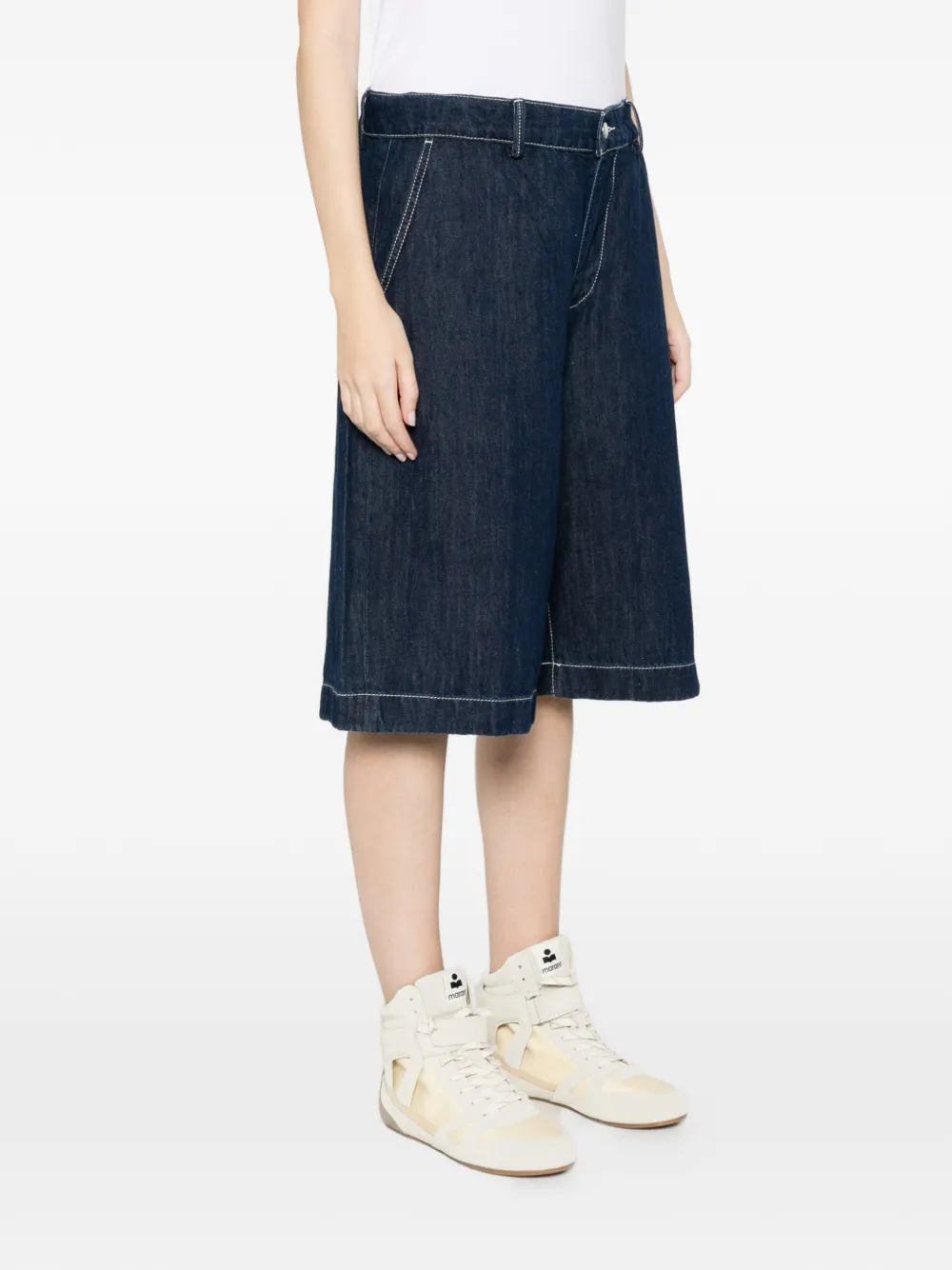  7 For All Mankind Contrast-stitch Shorts - Blue 