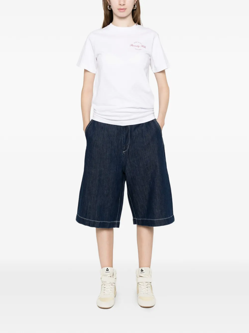  7 For All Mankind Contrast-stitch Shorts - Blue 