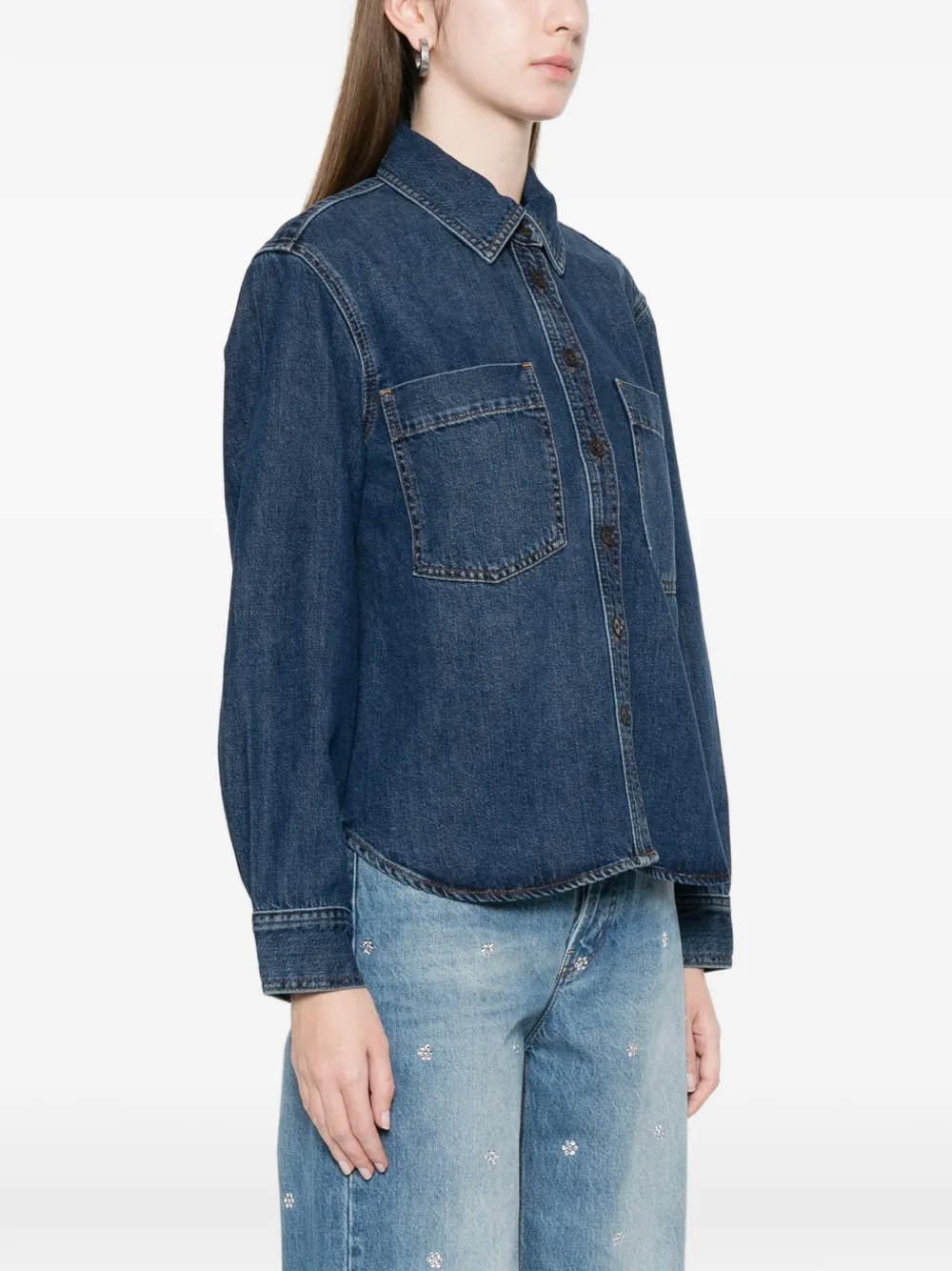 FRAME Shirt met opgestikte zak Blauw