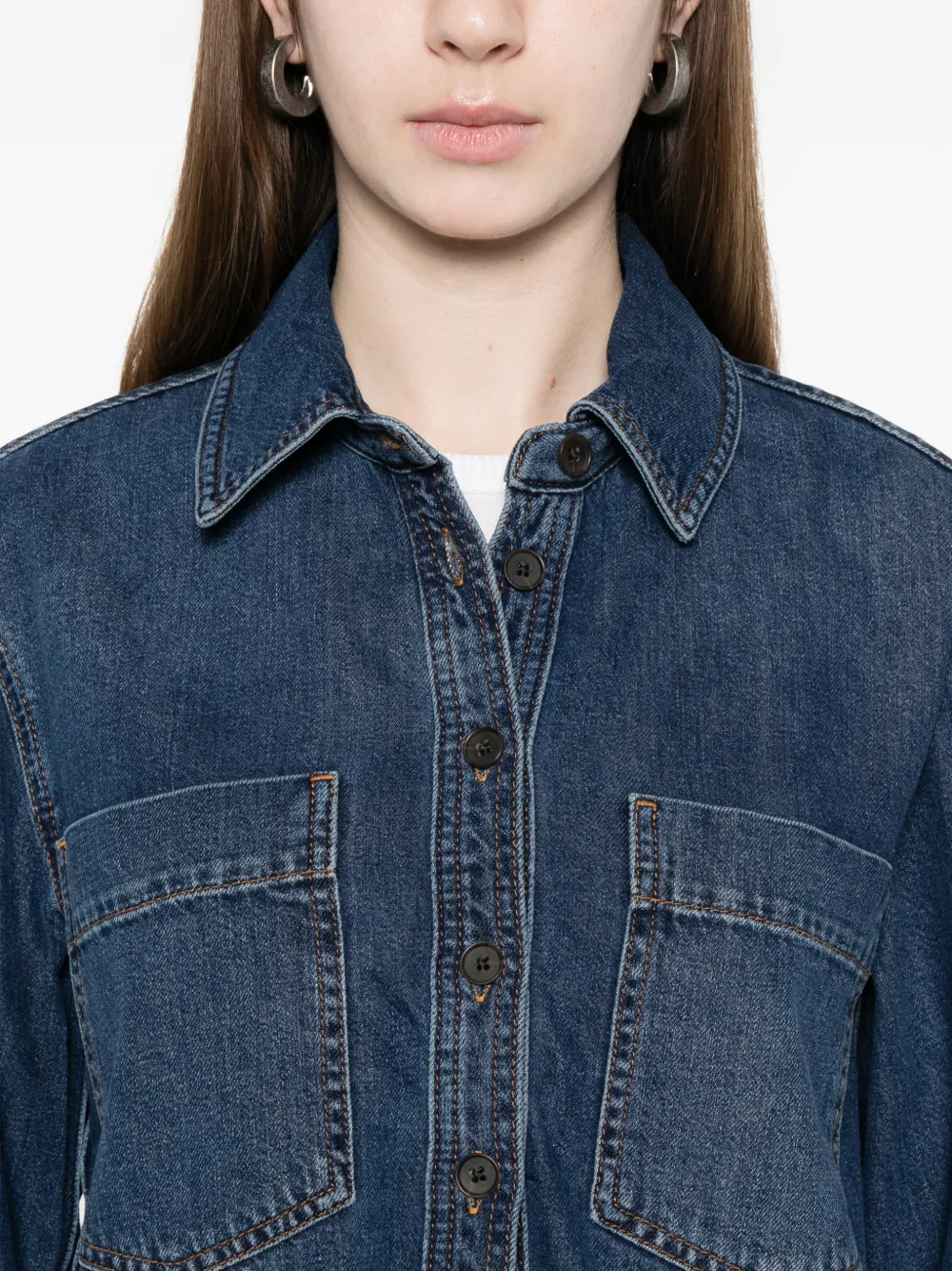 FRAME Shirt met opgestikte zak Blauw