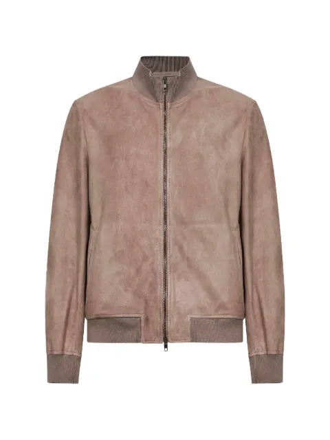 Salvatore Santoro ribbed-knit-collar leather jacket