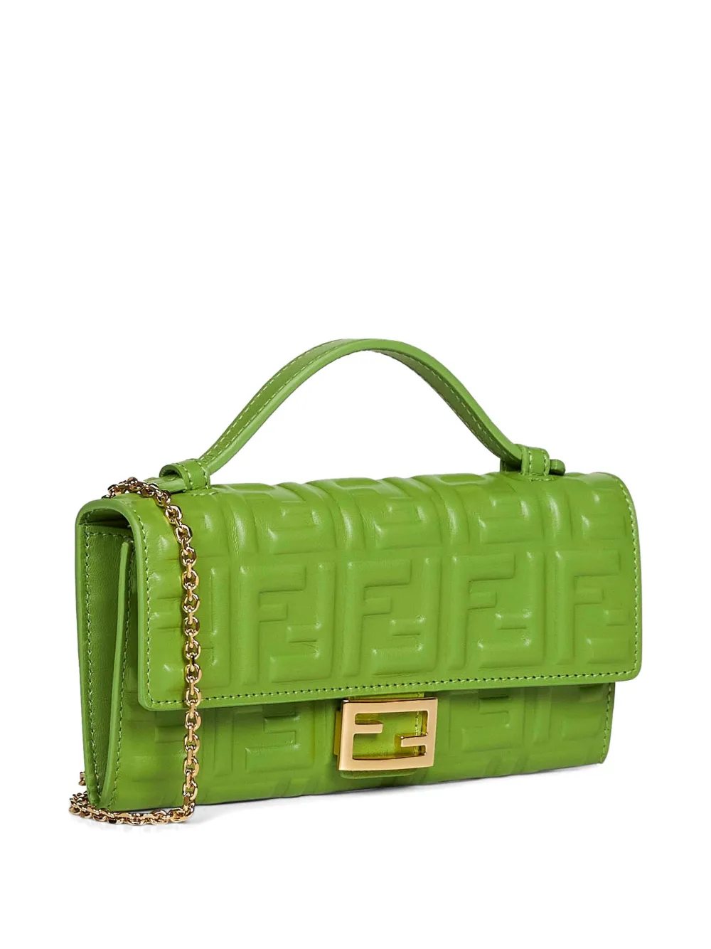 Fendi Portefeuille à Plaque Ff Baguette - Vert 
