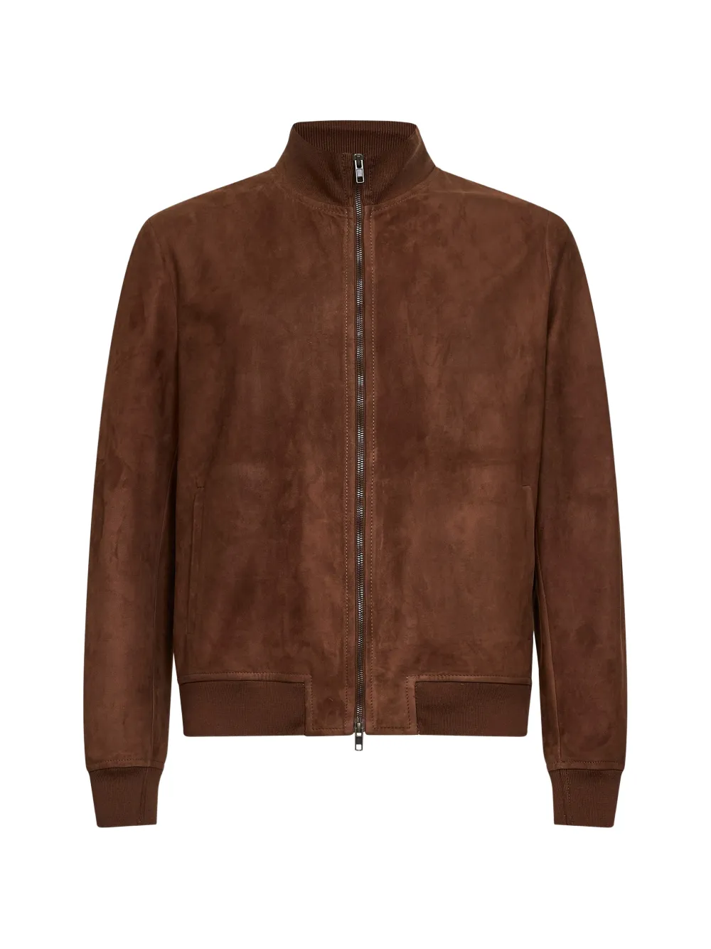 Salvatore Santoro ribbed-collar leather jacket - Brown