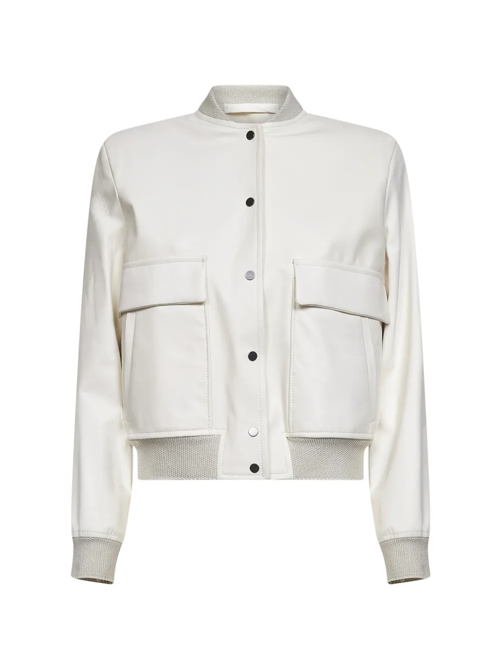 Salvatore Santoro ribbed leather bomber jacket - Bianco