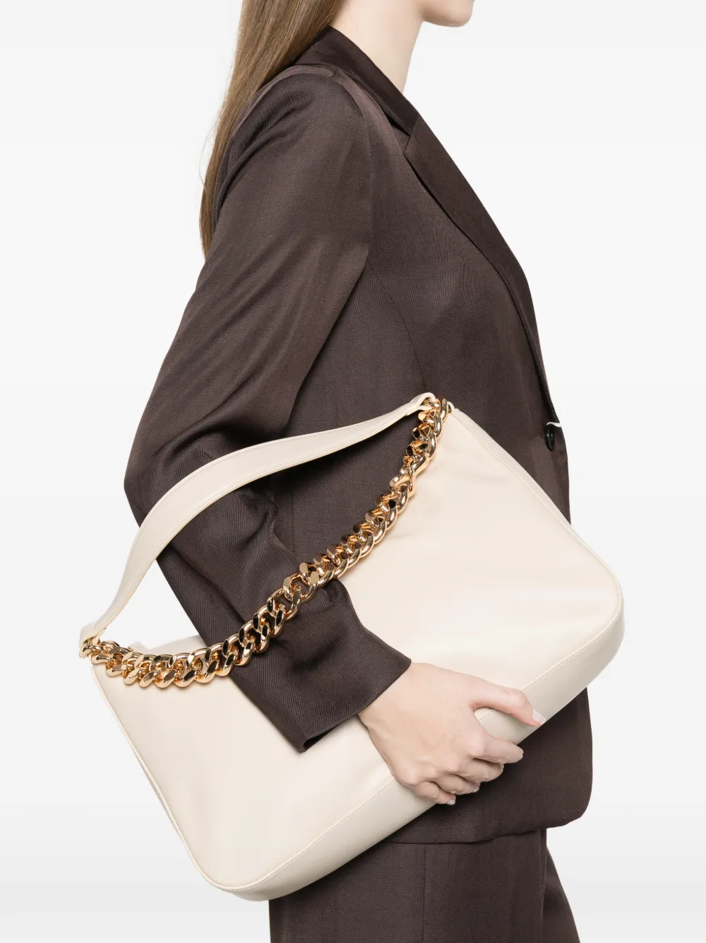 TWINSET Schoudertas met kettingdetail Beige