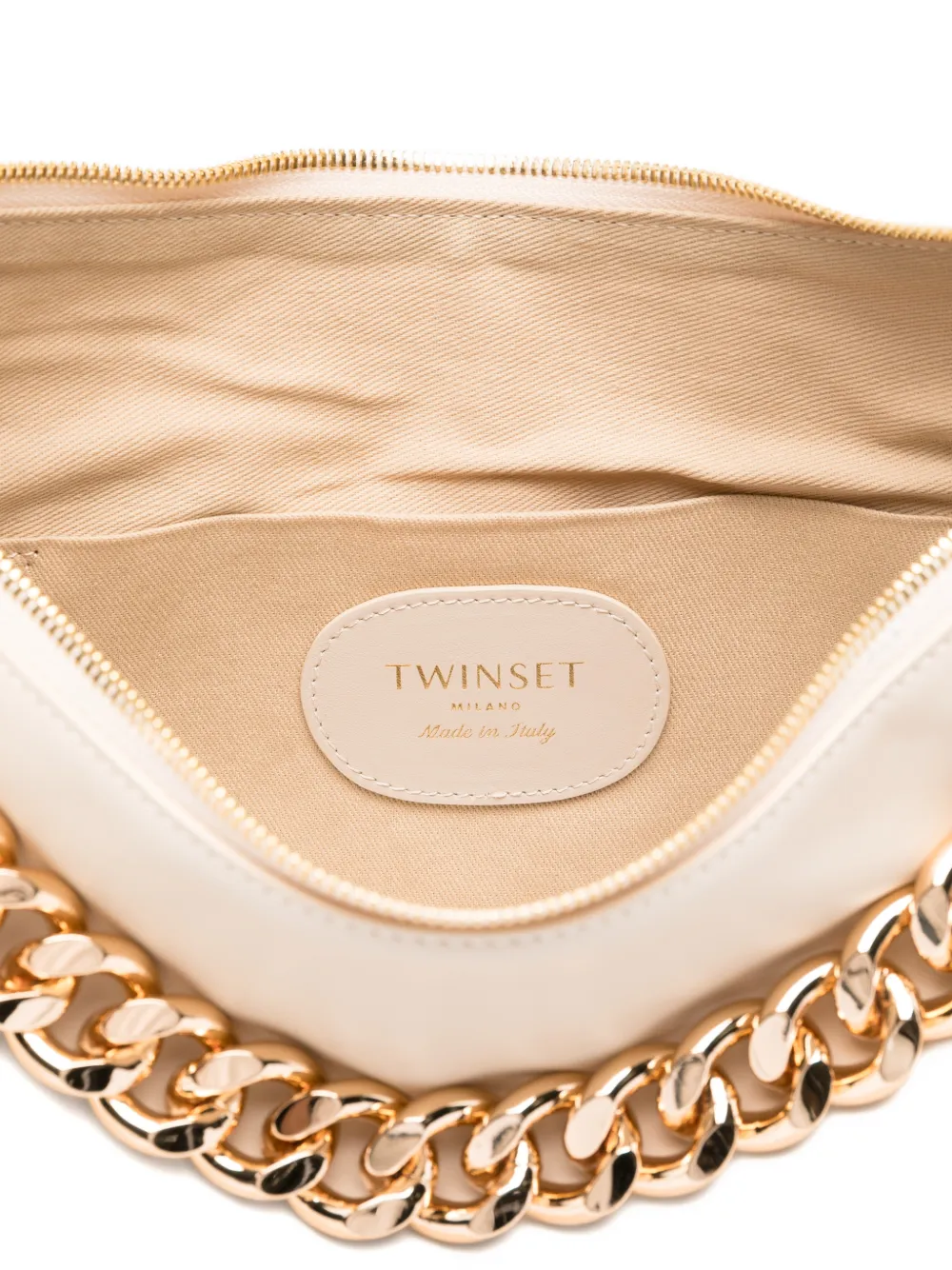 TWINSET Schoudertas met kettingdetail Beige