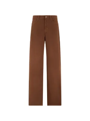 S Max Mara レザー ストレートパンツ | ブラウン | FARFETCH JP