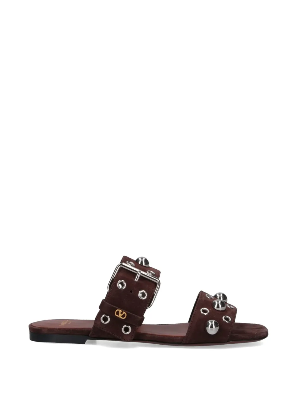 Valentino Garavani Nellcôte sandalen met studs en gesp Bruin