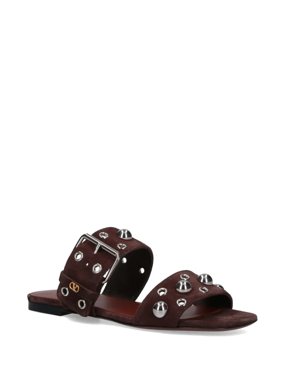 Valentino Garavani Nellcôte sandalen met studs en gesp Bruin