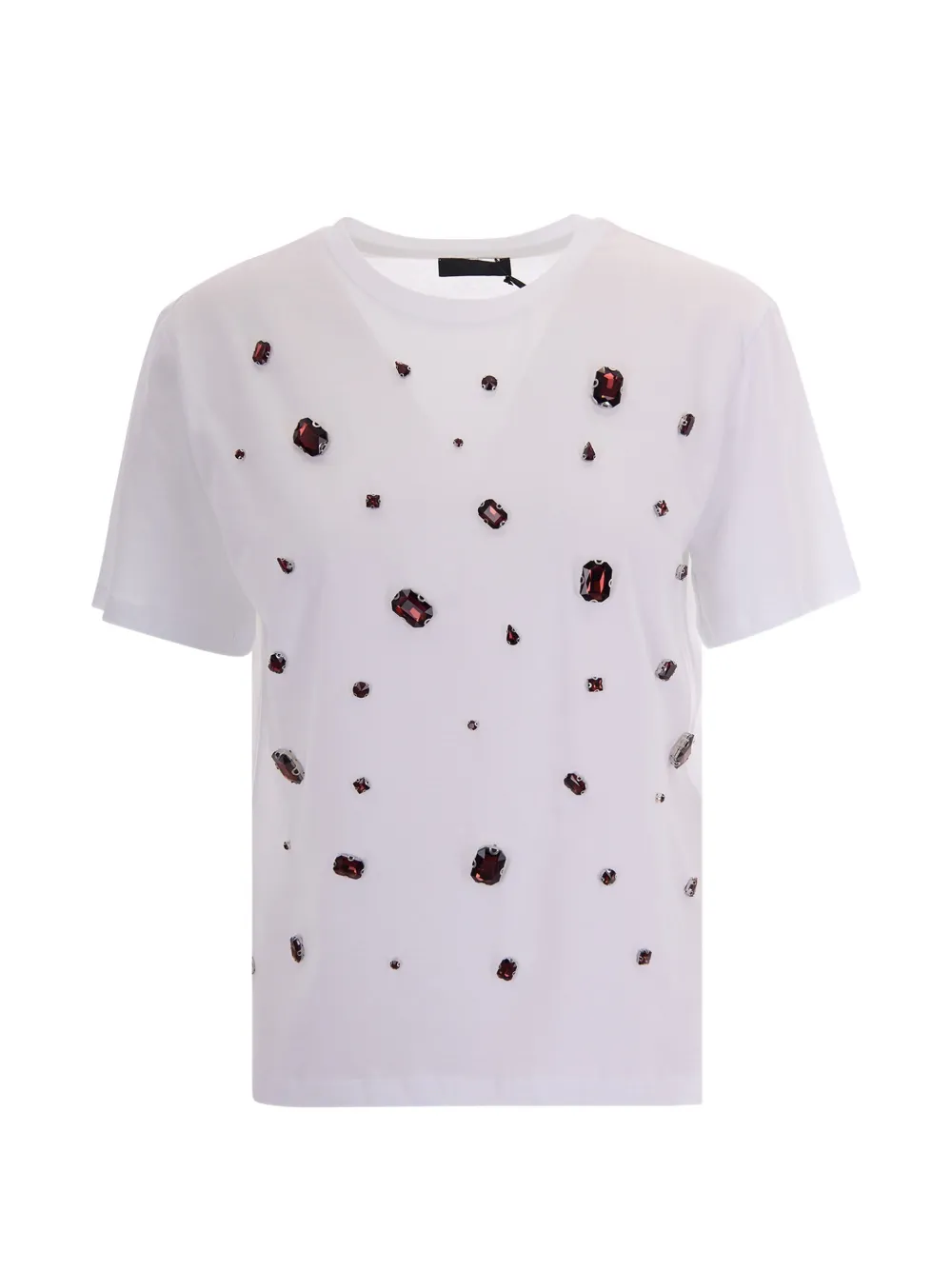 LIU JO gemstone embellished T-shirt - Bianco