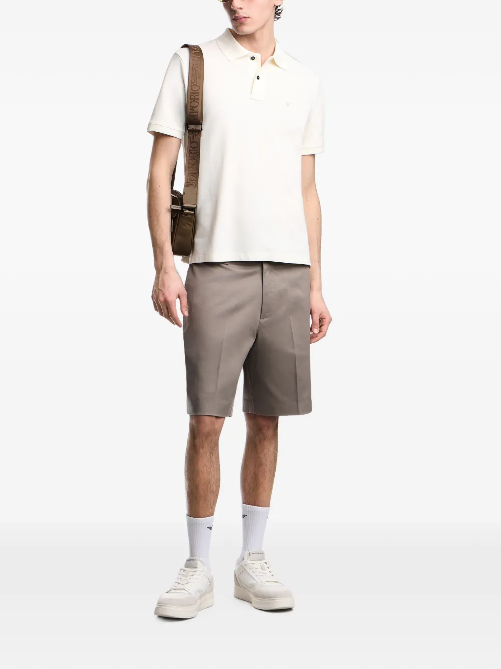 Emporio Armani Piqué slim-fit poloshirt Beige