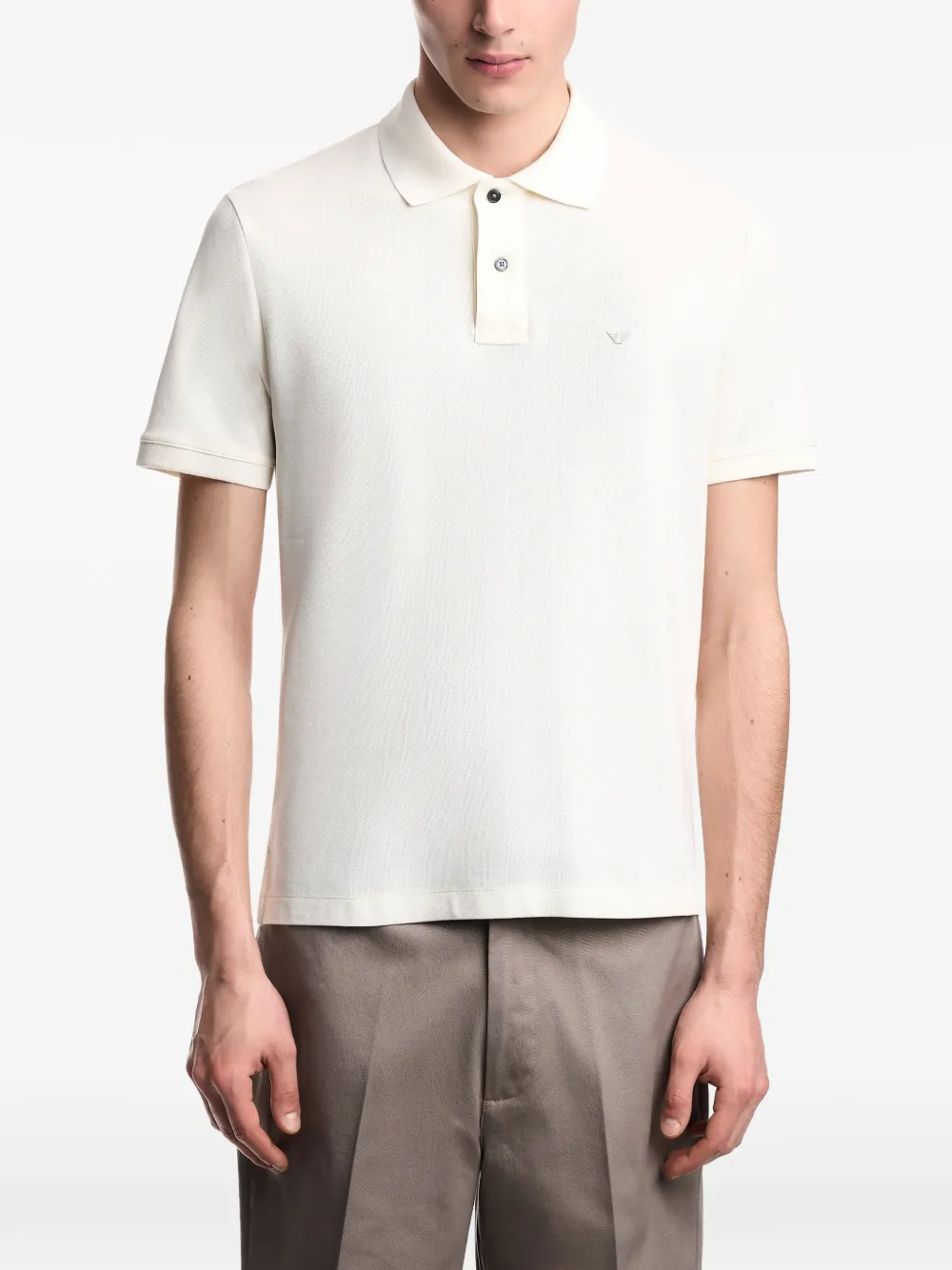 Emporio Armani Piqué slim-fit poloshirt Beige