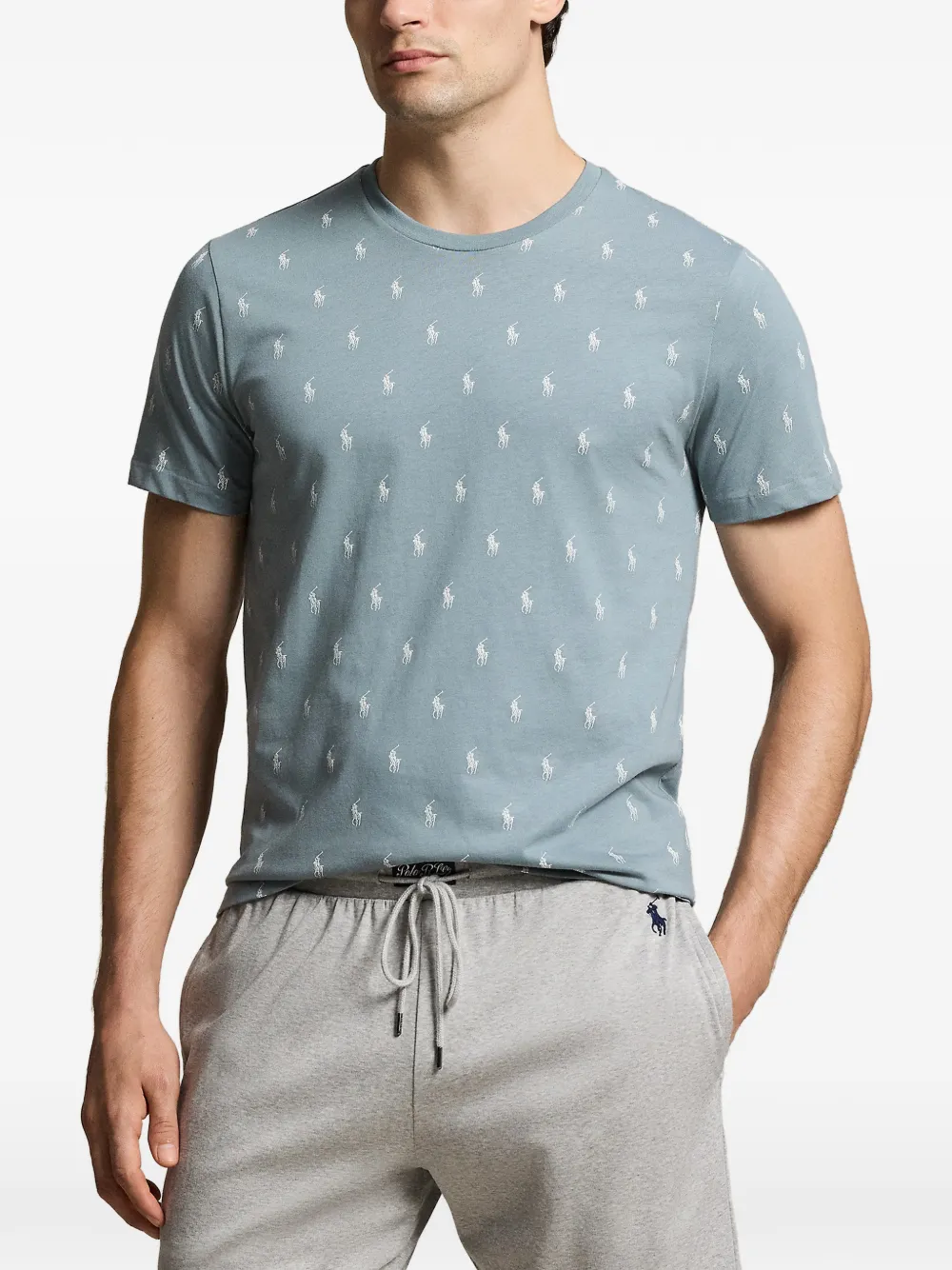 Polo Ralph Lauren Pony katoenen jersey pyjamashirt Blauw