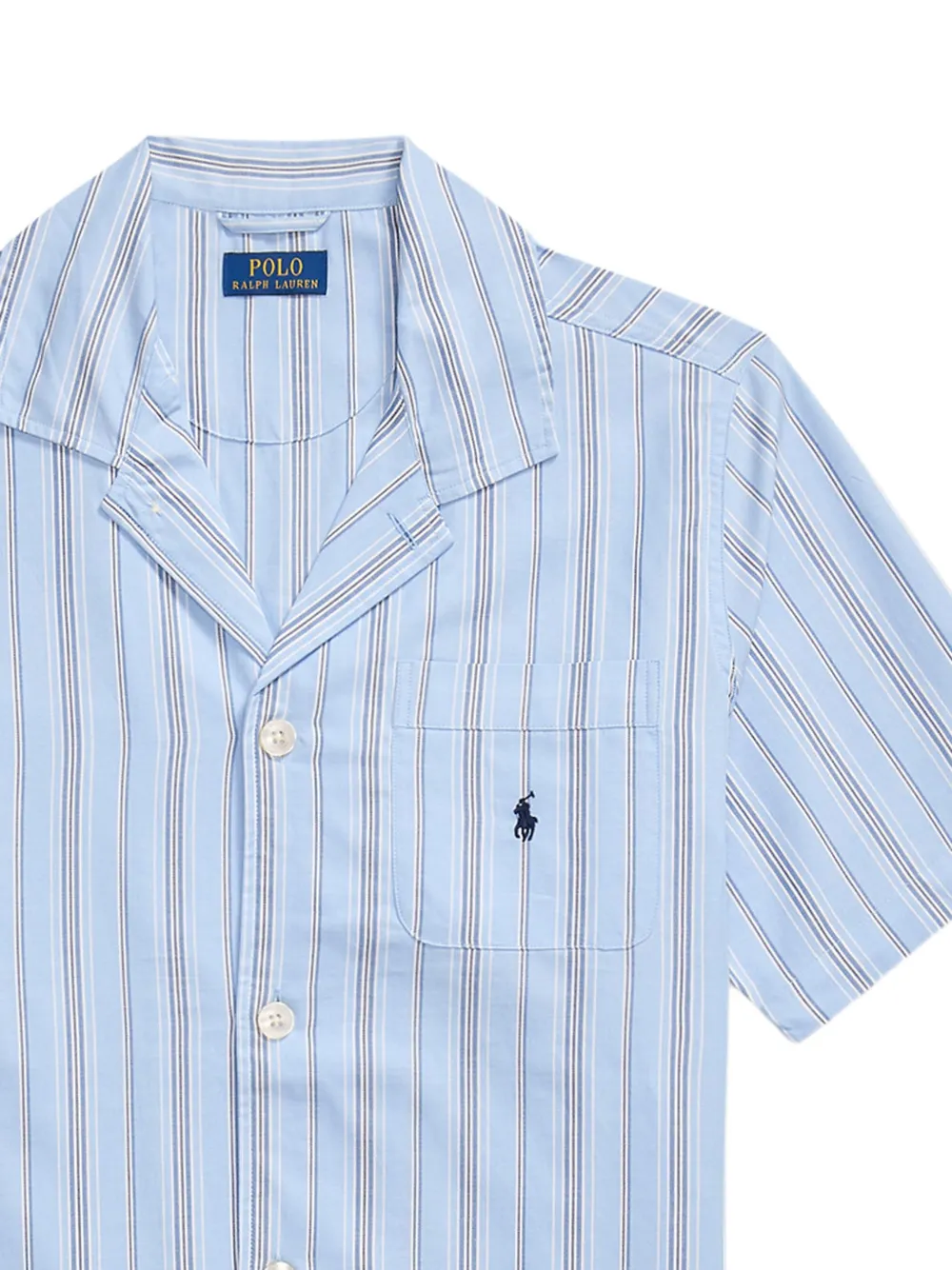 Polo Ralph Lauren Gestreept popeline pyjamashirt Blauw
