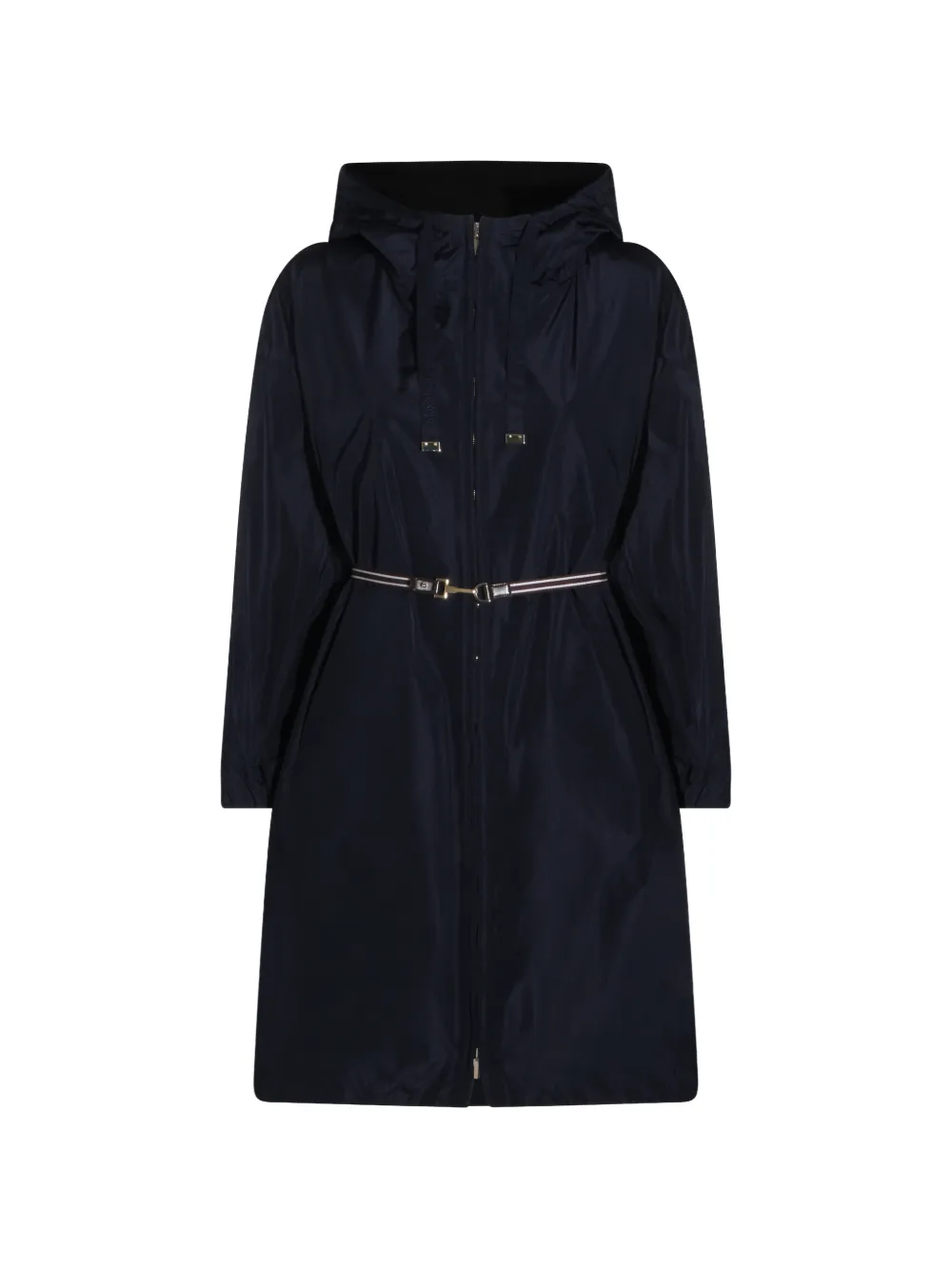 Max Mara Giacca con cappuccio e cintura - Blu