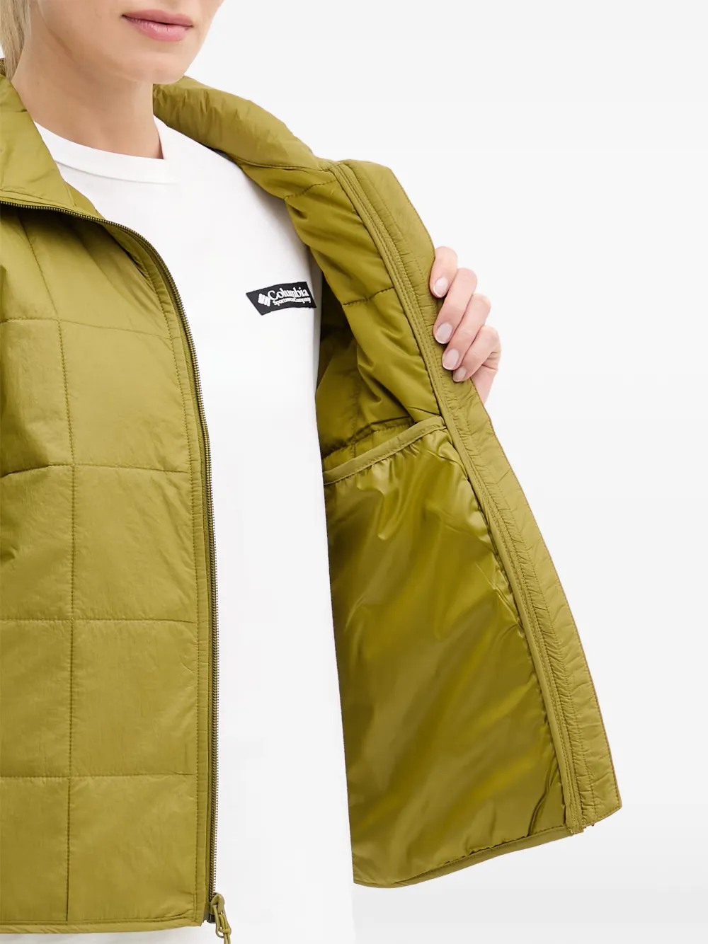 Columbia Sienna Hill gewatteerd jack met geborduurd logo Groen