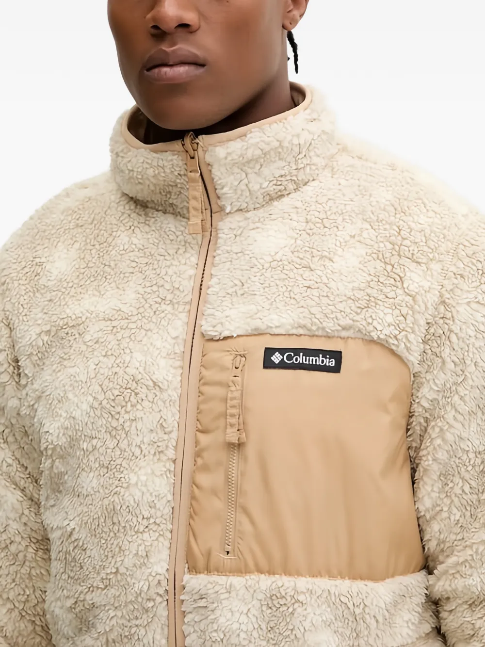 Columbia Gebreide trui met borstzak en rits Beige