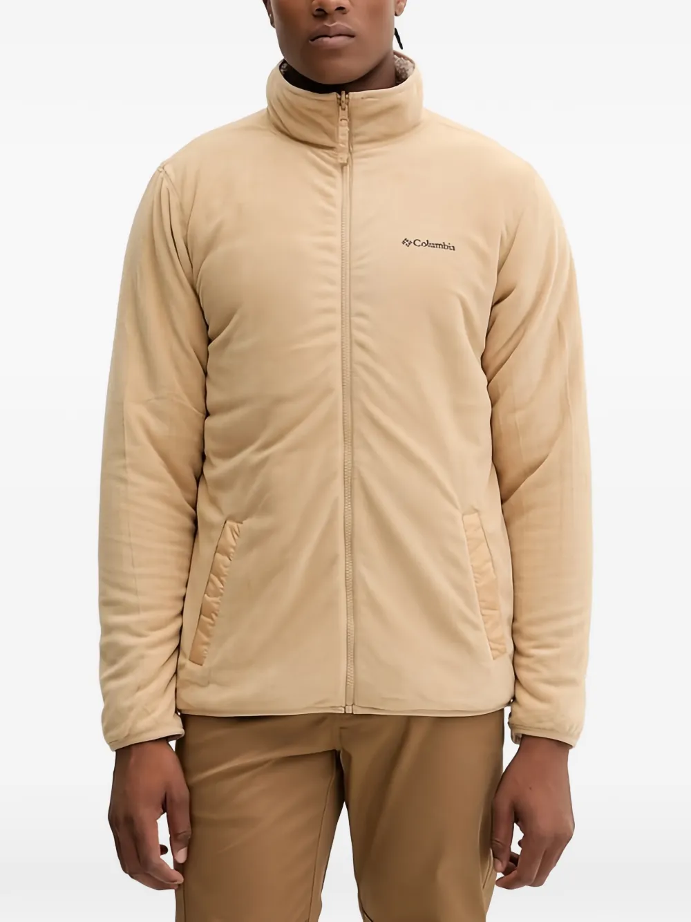 Columbia zip-up chest-pocket knitwear - Toni neutri