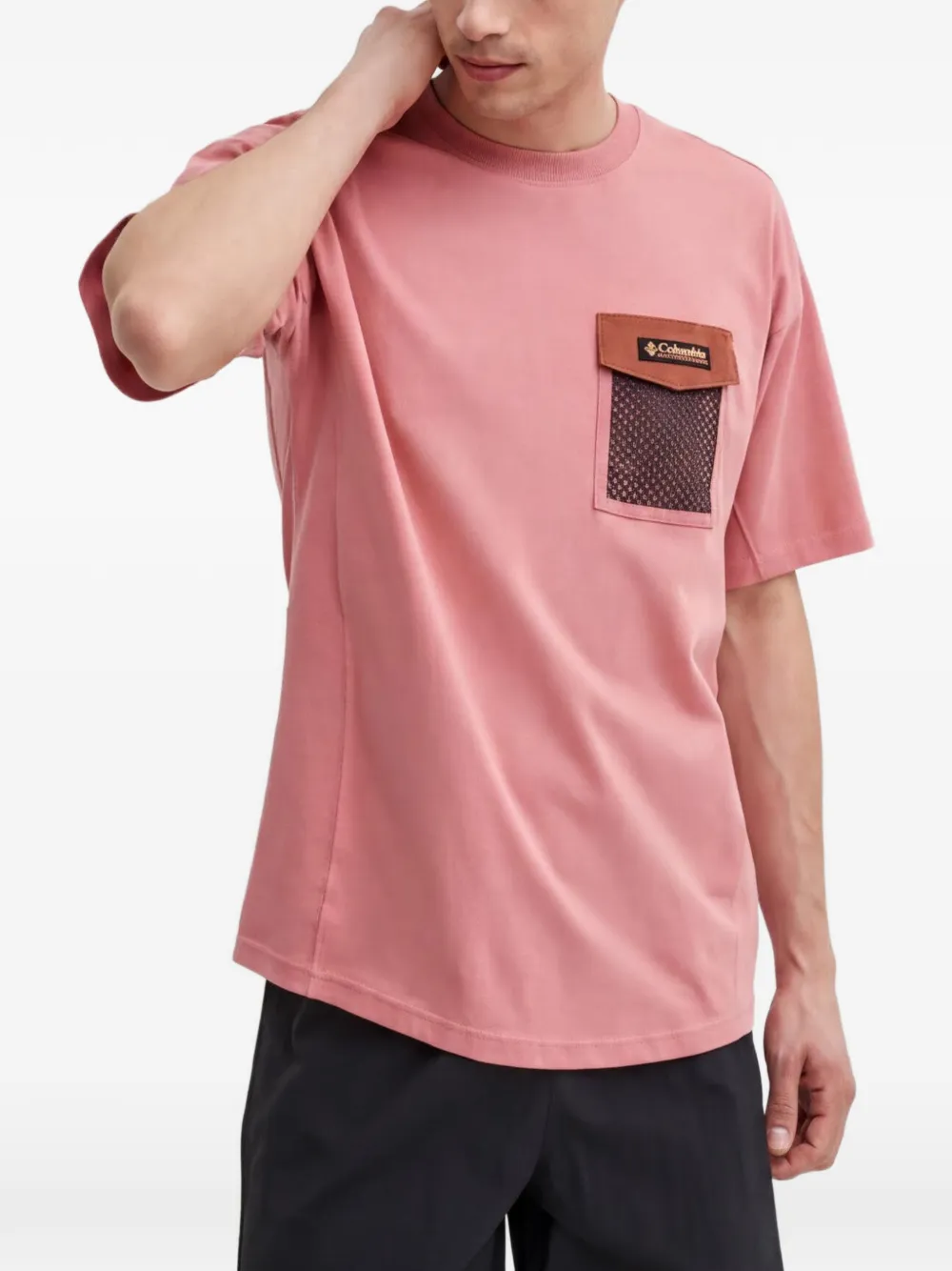 Columbia T-Shirt mit Tasche - Rosa