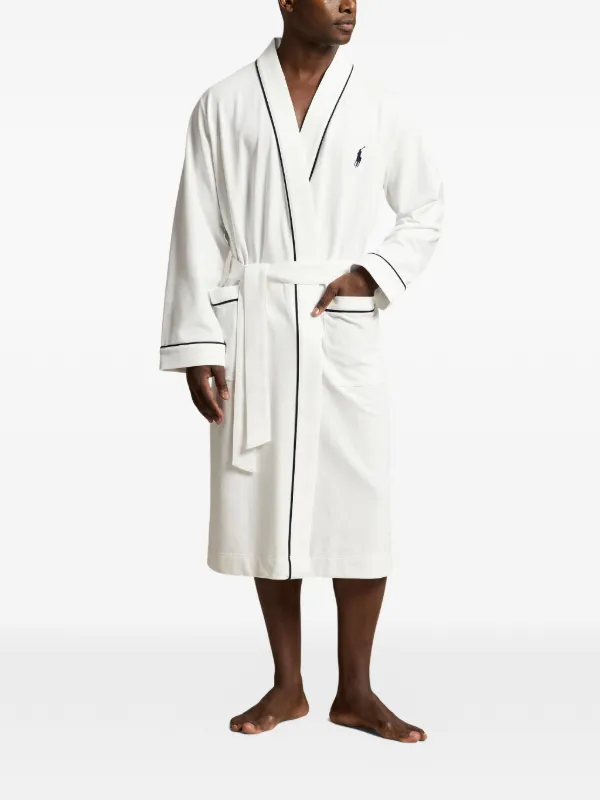 Polo Ralph Lauren Pony Piping Robe | White | FARFETCH