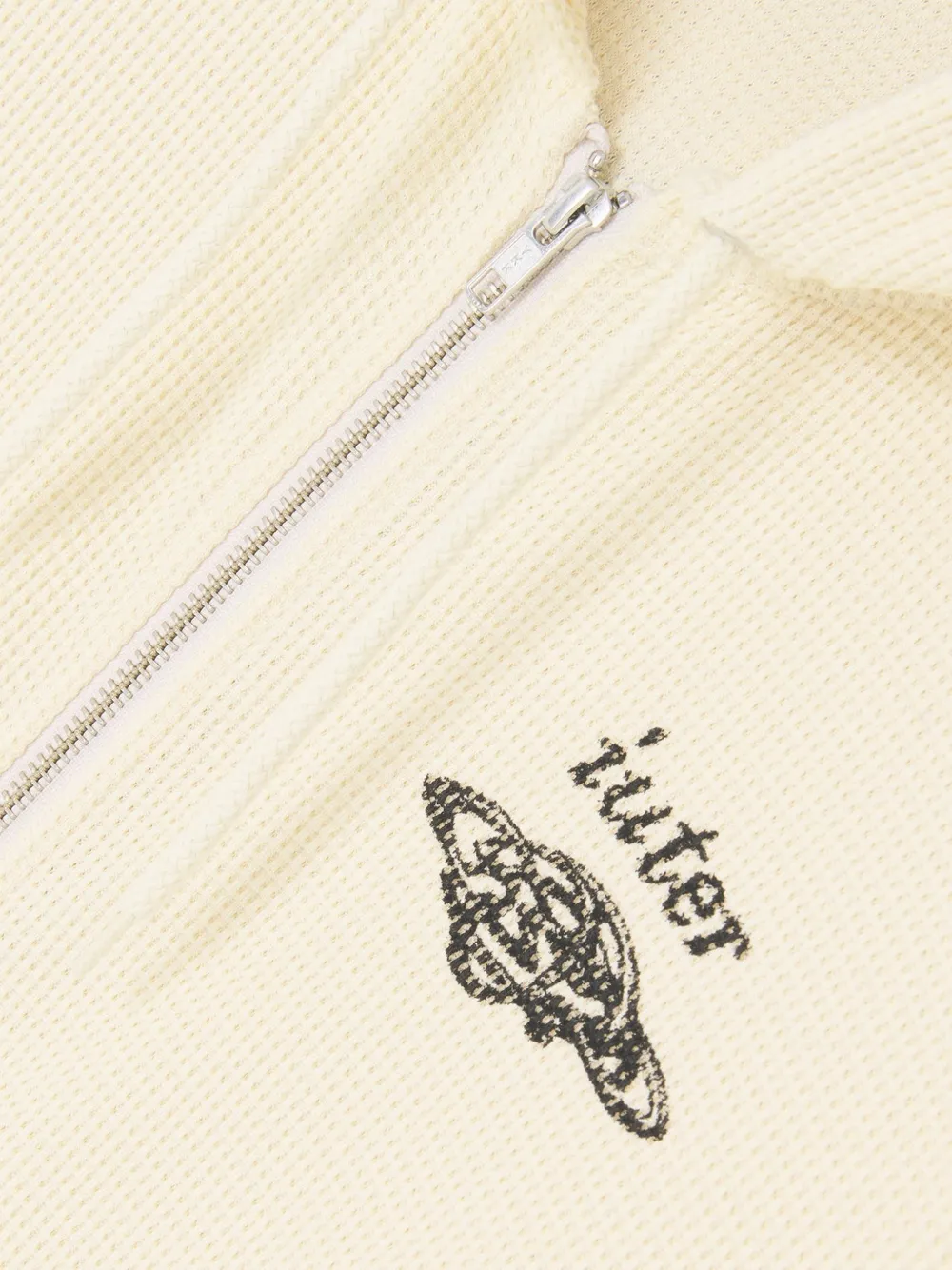  Iuter Waffle Zip Hoodie - Neutrals 