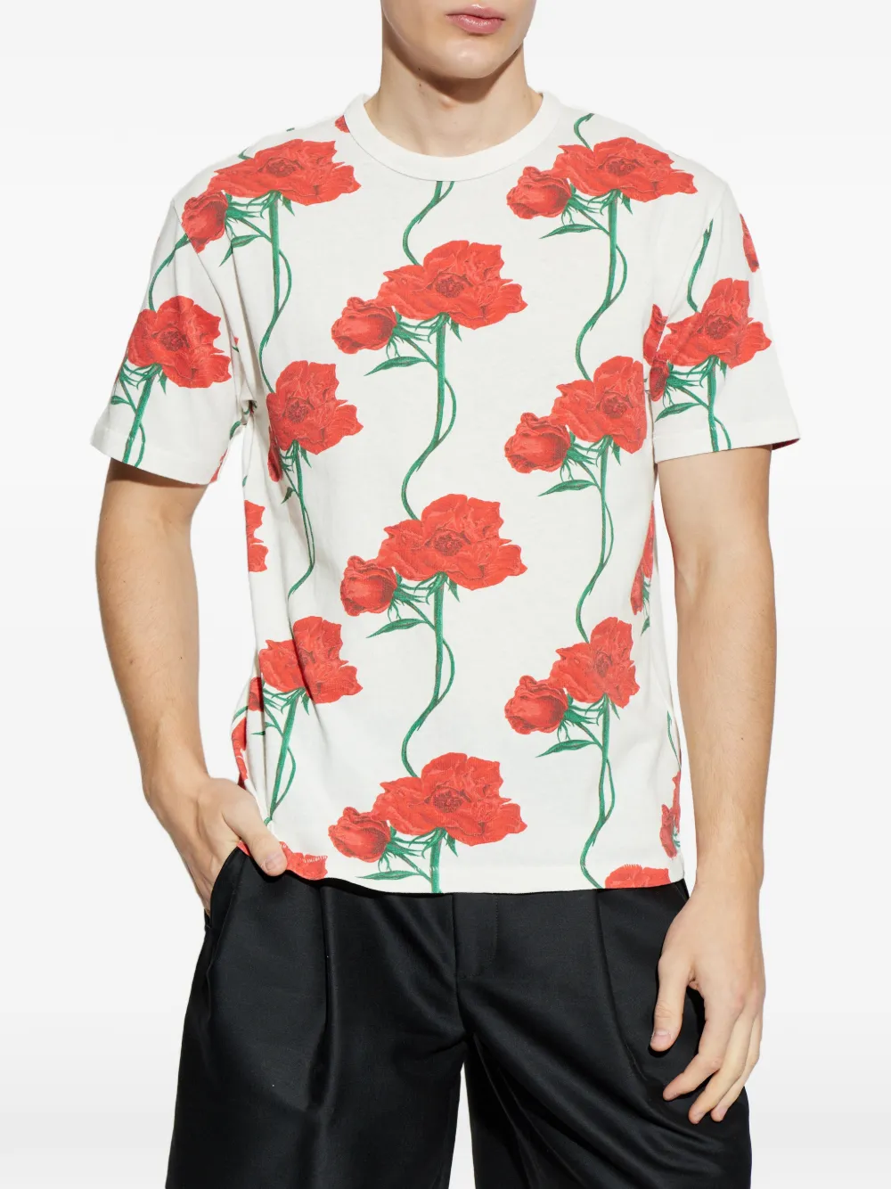 Kenzo T-shirt met bloemenprint Wit