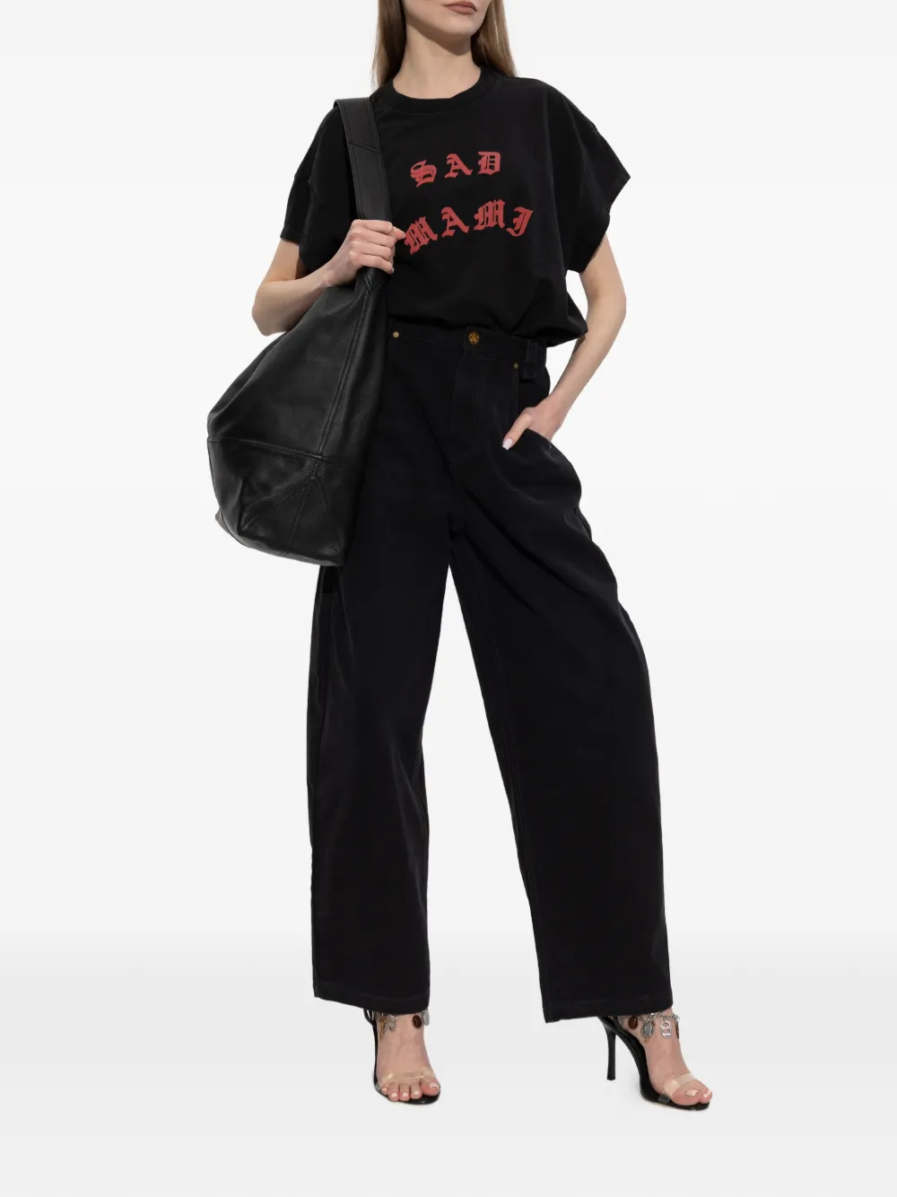 Willy Chavarria Label Denim Trousers - Black 