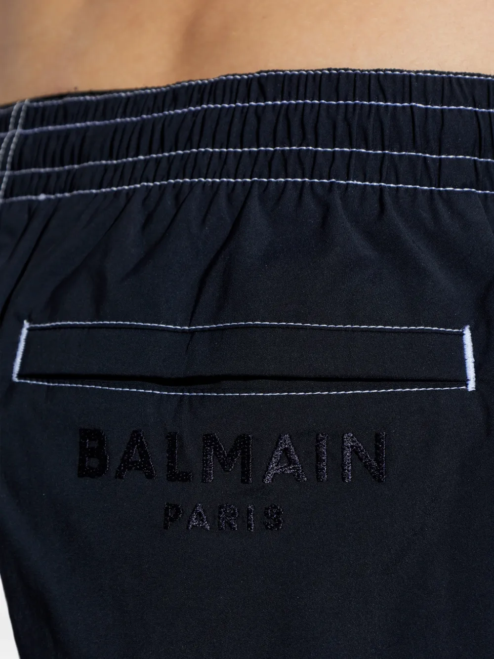 topstitch logo swim shorts