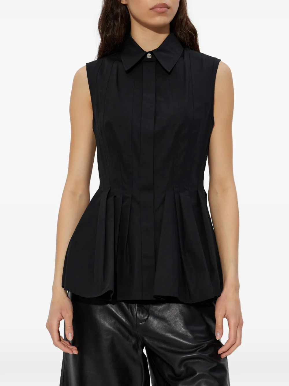 Sportmax Certosa blouse met geplooid detail Zwart