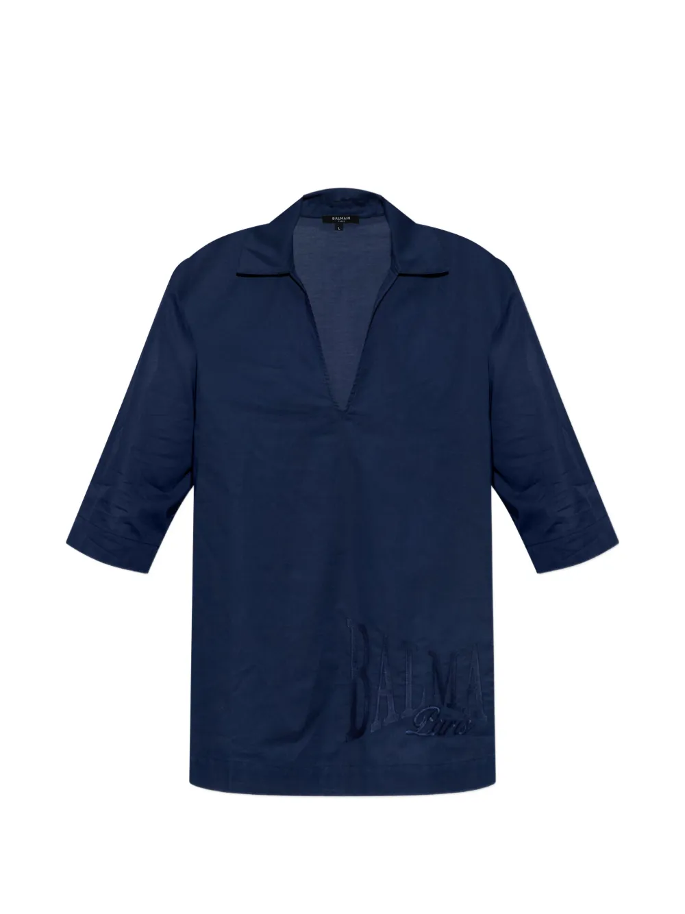 Balmain v-neck polo T-shirt - Blau