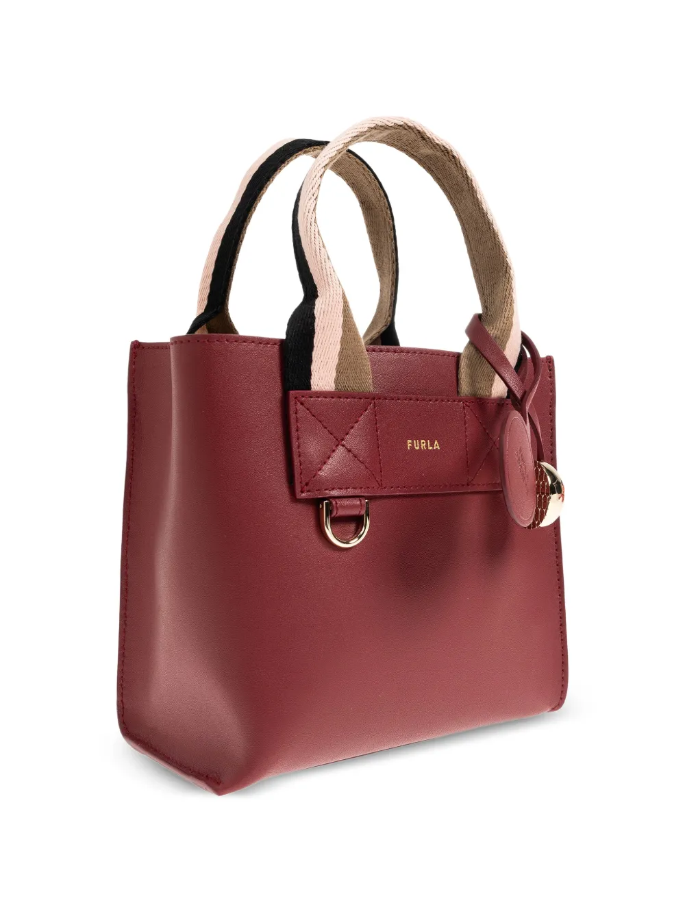 Furla Kleine Divide It leren shopper Rood