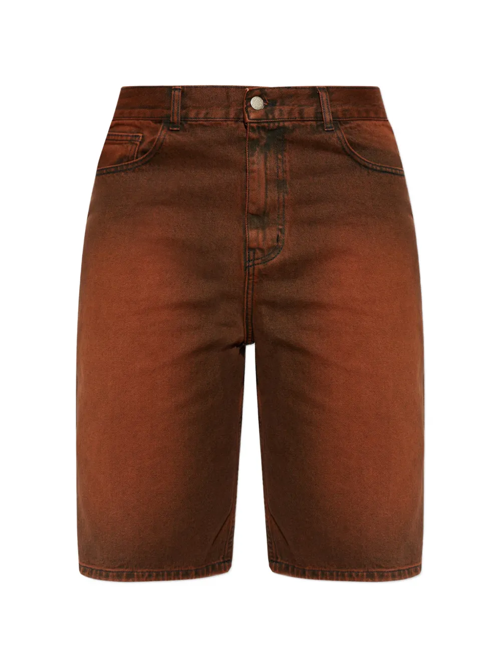 CARNE BOLLENTE lettering-embroidery shorts - Braun