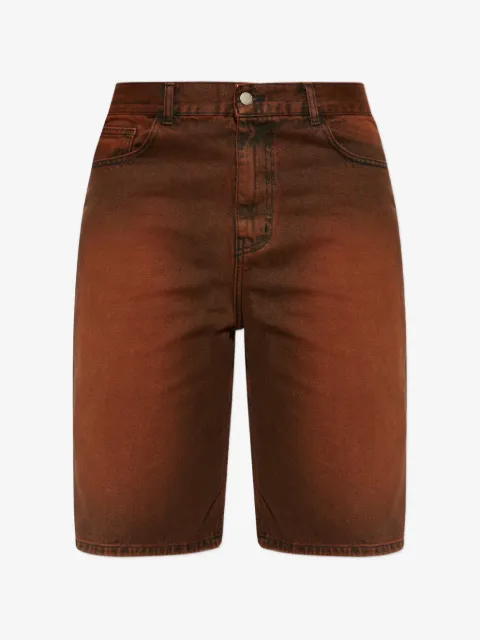 CARNE BOLLENTE lettering-embroidery shorts