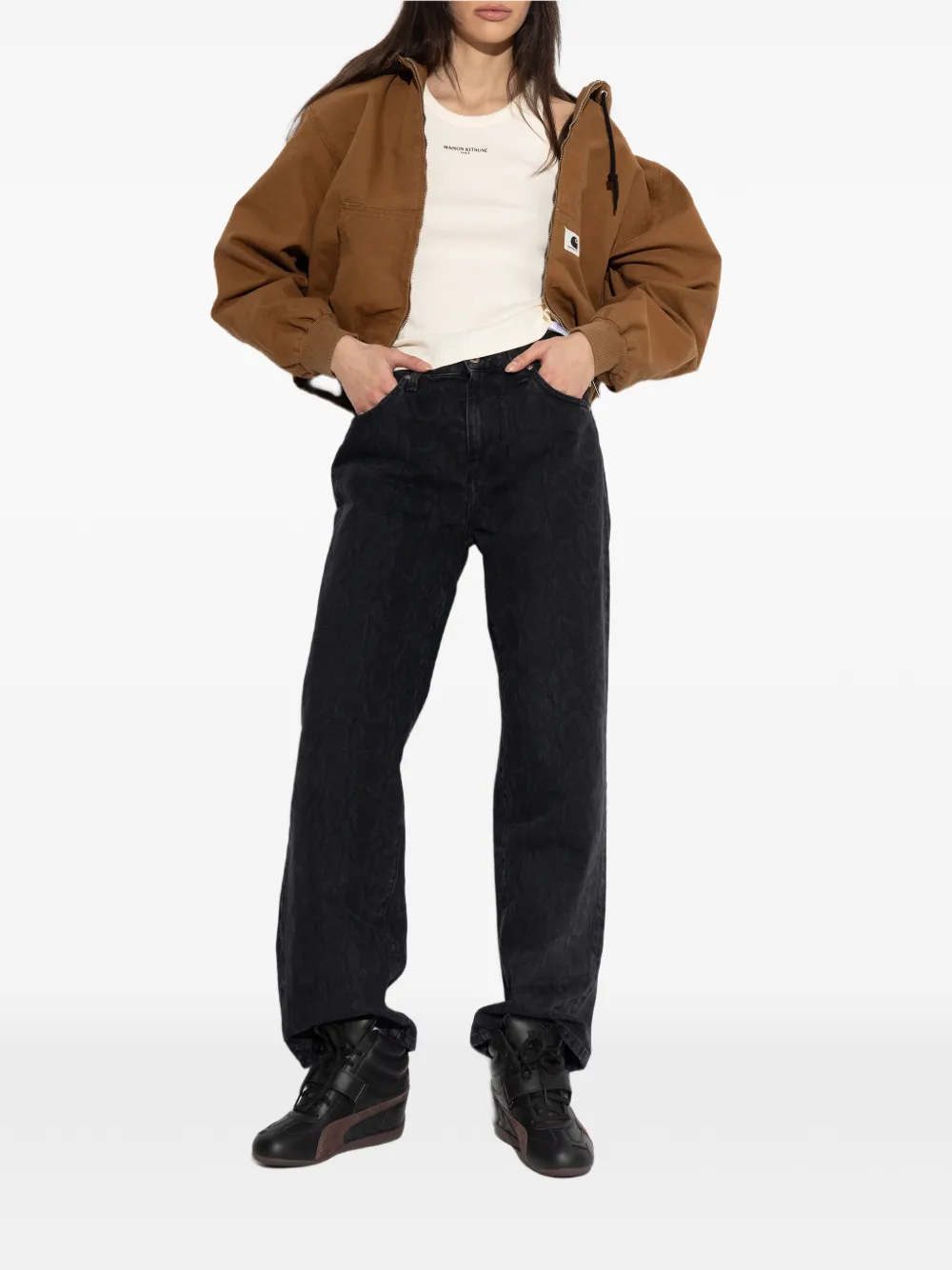  Carhartt Wip Hooded Zip Jacket - Brown 