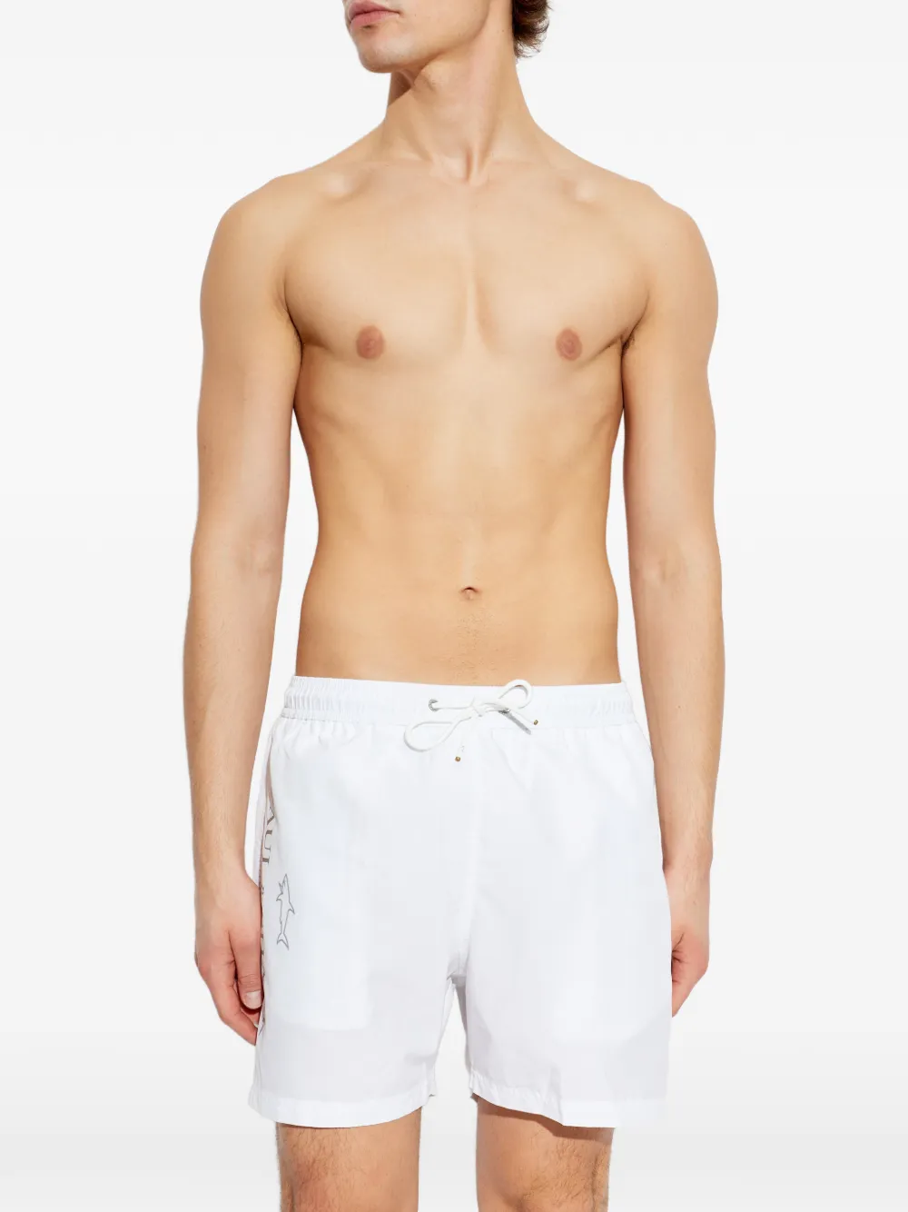 Paul & Shark Zwembroek met logoprint Wit