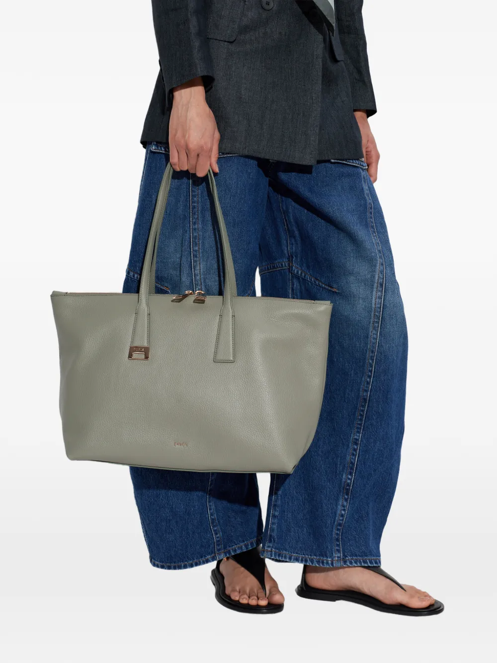 Furla Olivia grote bewerkte shopper Grijs