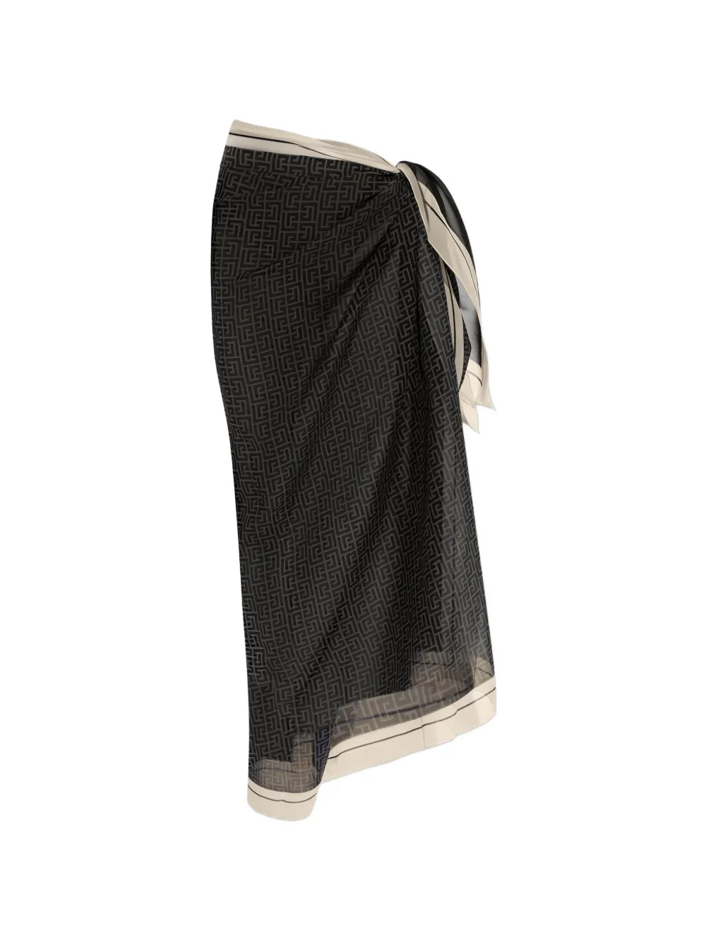Balmain logo-patterned sarong - Nero