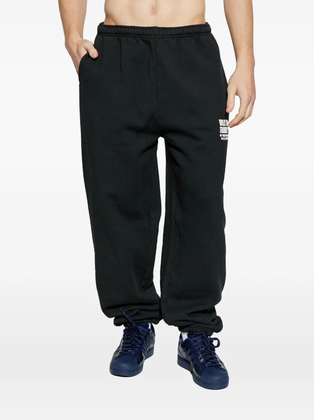 Willy Chavarria Broek met logo Zwart