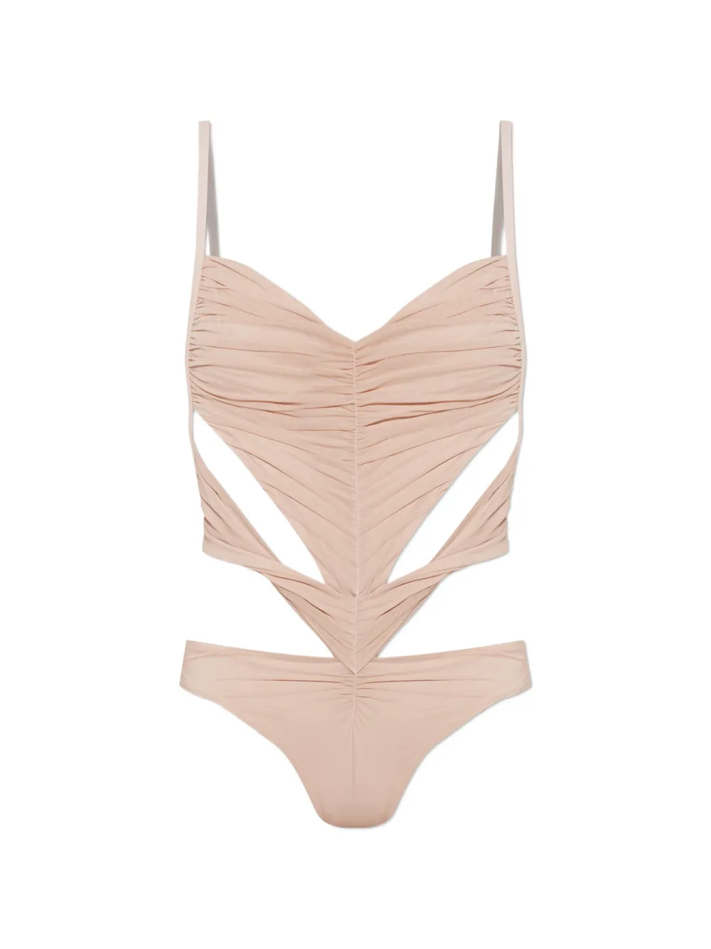 DSQUARED2 cut-out ruched swimsuit - Nude