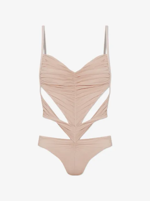 DSQUARED2 traje de baño fruncido con aberturas
