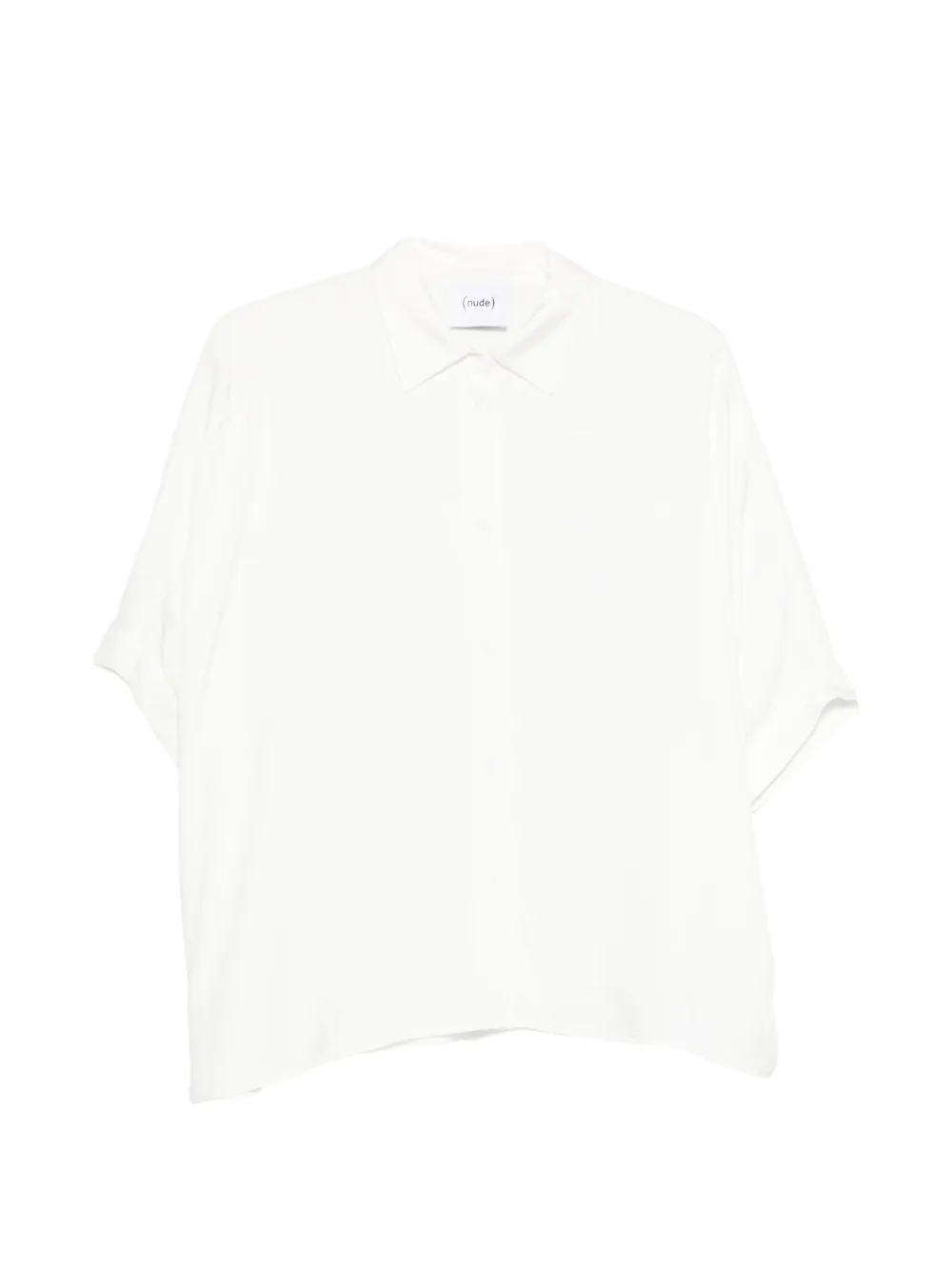 Nude short-sleeve shirt - Bianco