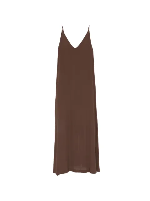 Nude V-neck slip maxi dress