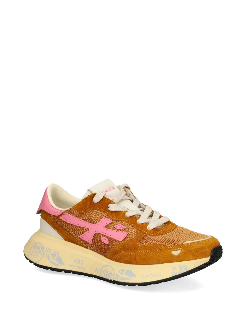 Premiata Lauryn leren sneakers met uitgesneden details Bruin