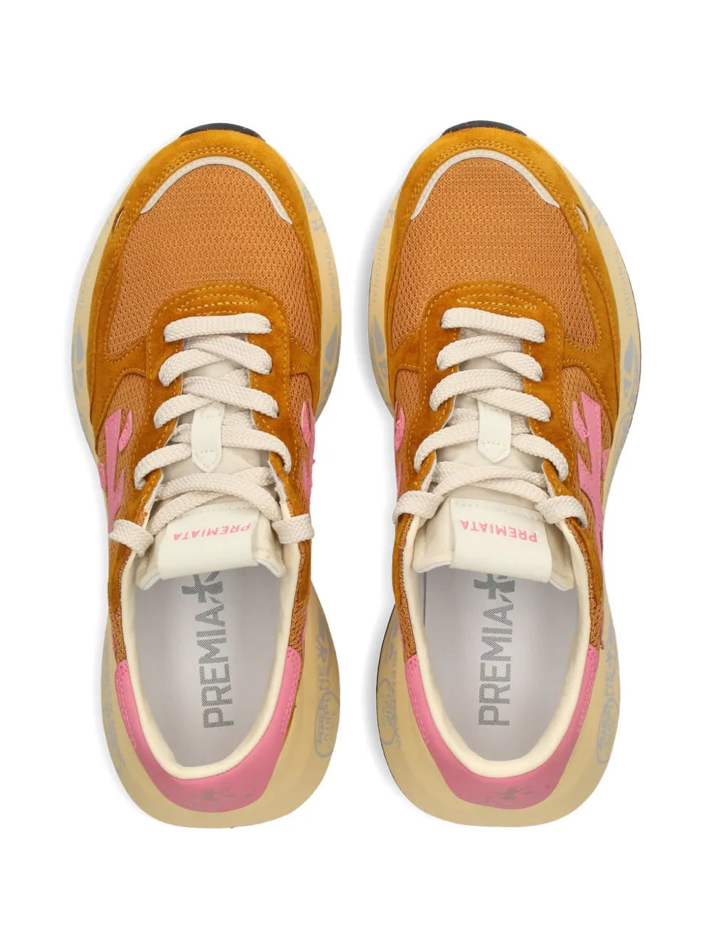 Premiata Lauryn leren sneakers met uitgesneden details Bruin