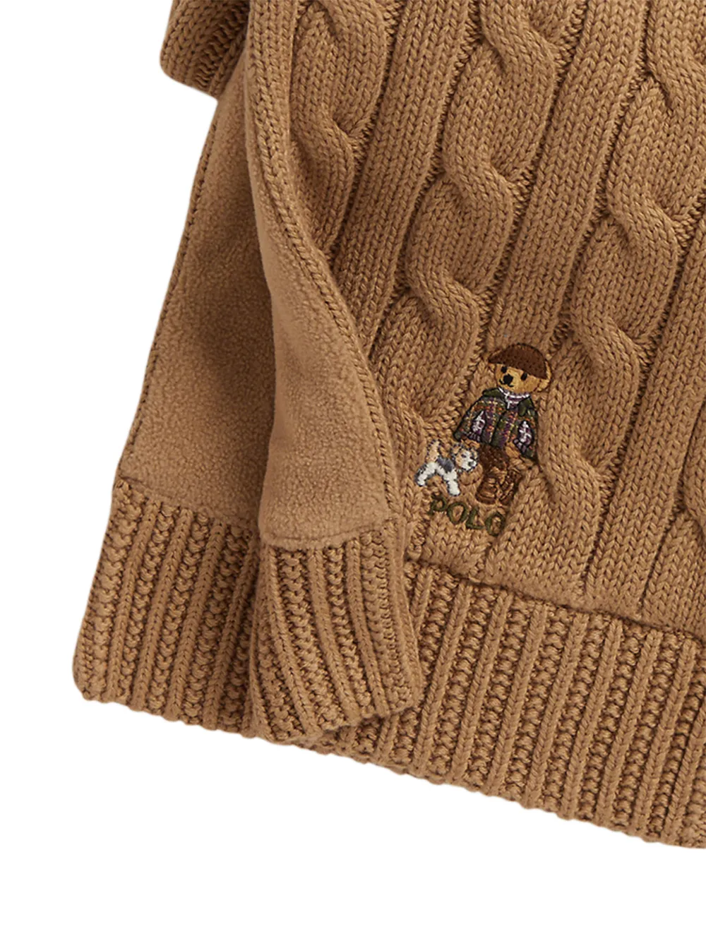 POLO RALPH LAUREN KIDS Polo Bear katoenen sjaal Beige