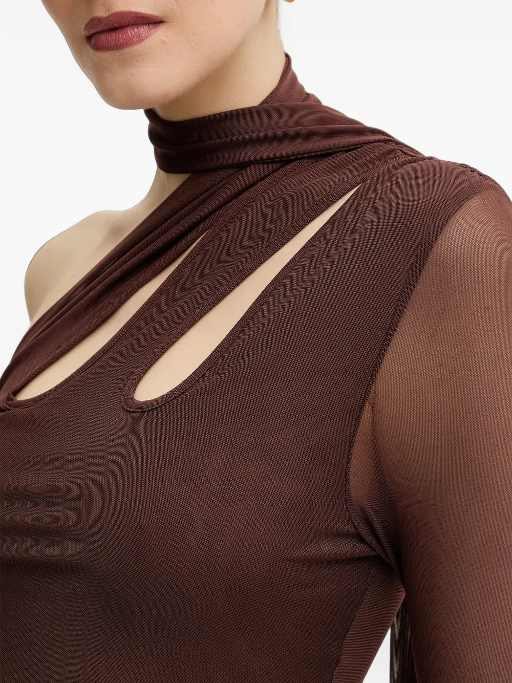 Silvian Heach Asymmetrische jurk met uitgesneden details Bruin