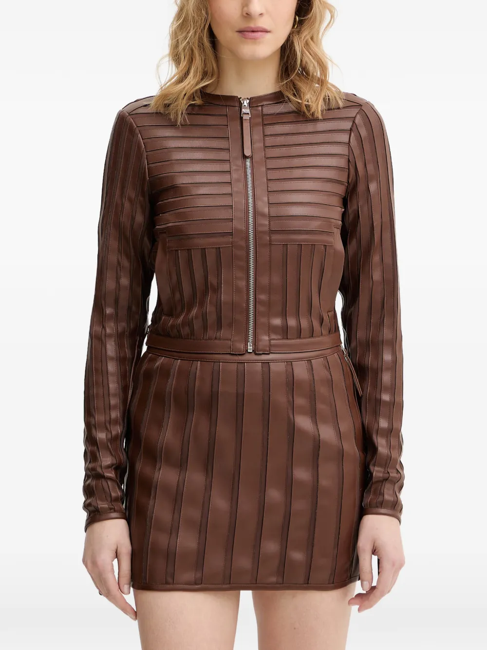 Silvian Heach pleated collarless jacket