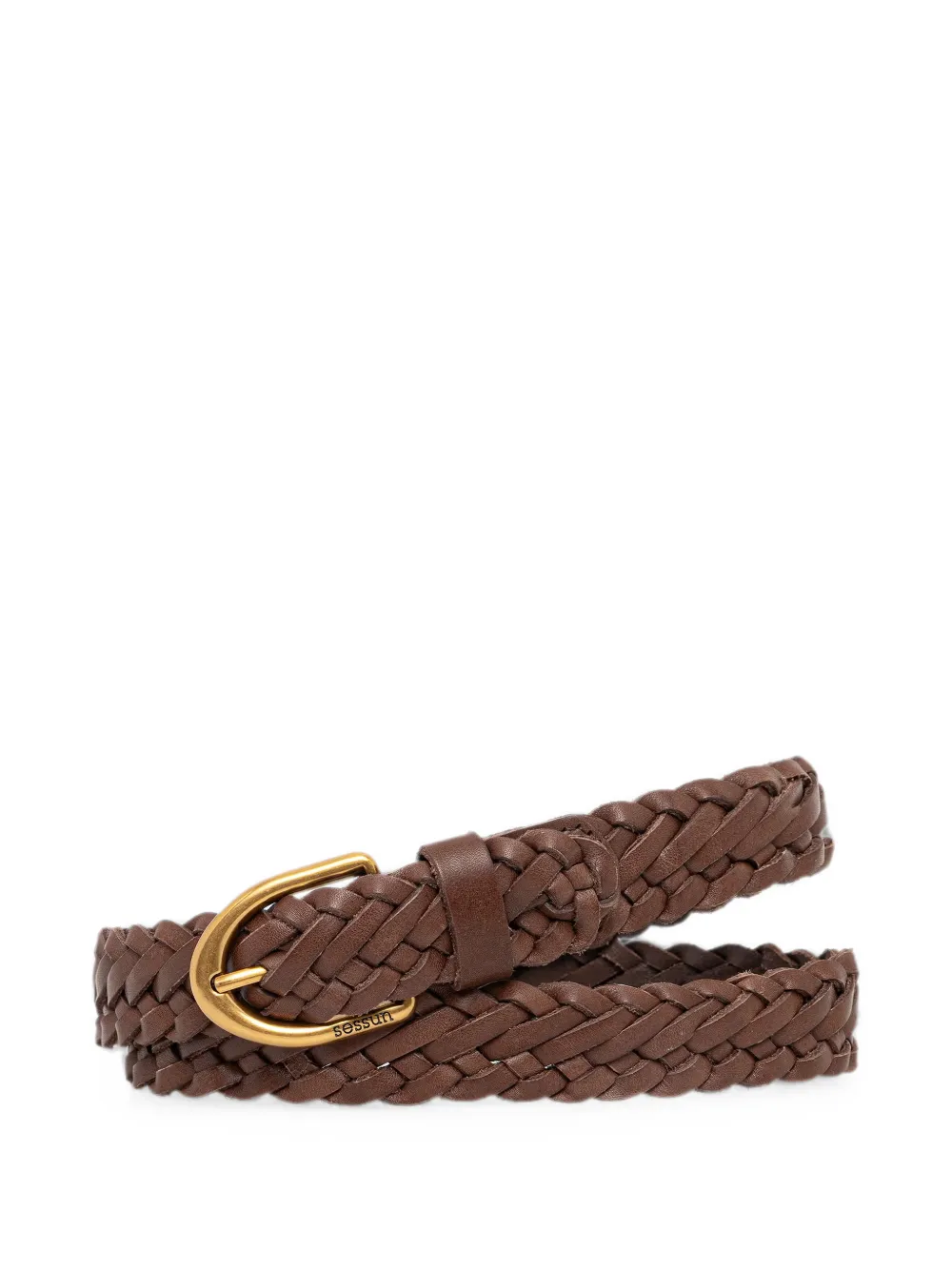 Sessùn Bonito braided leather belt - Marrone