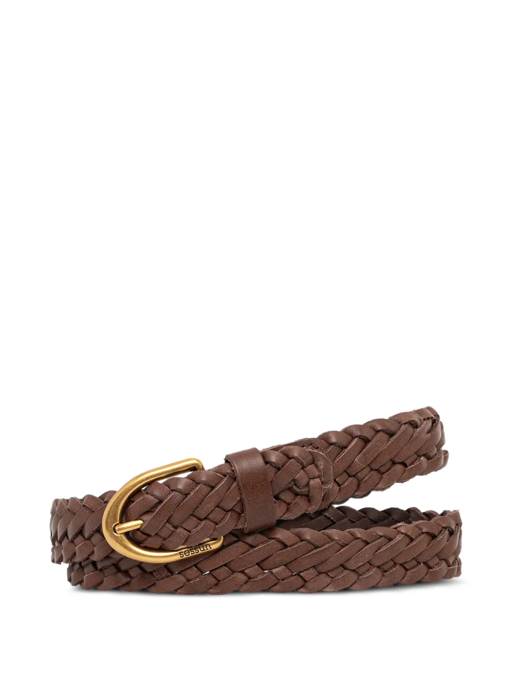 Sessùn Bonito braided leather belt - Marrone