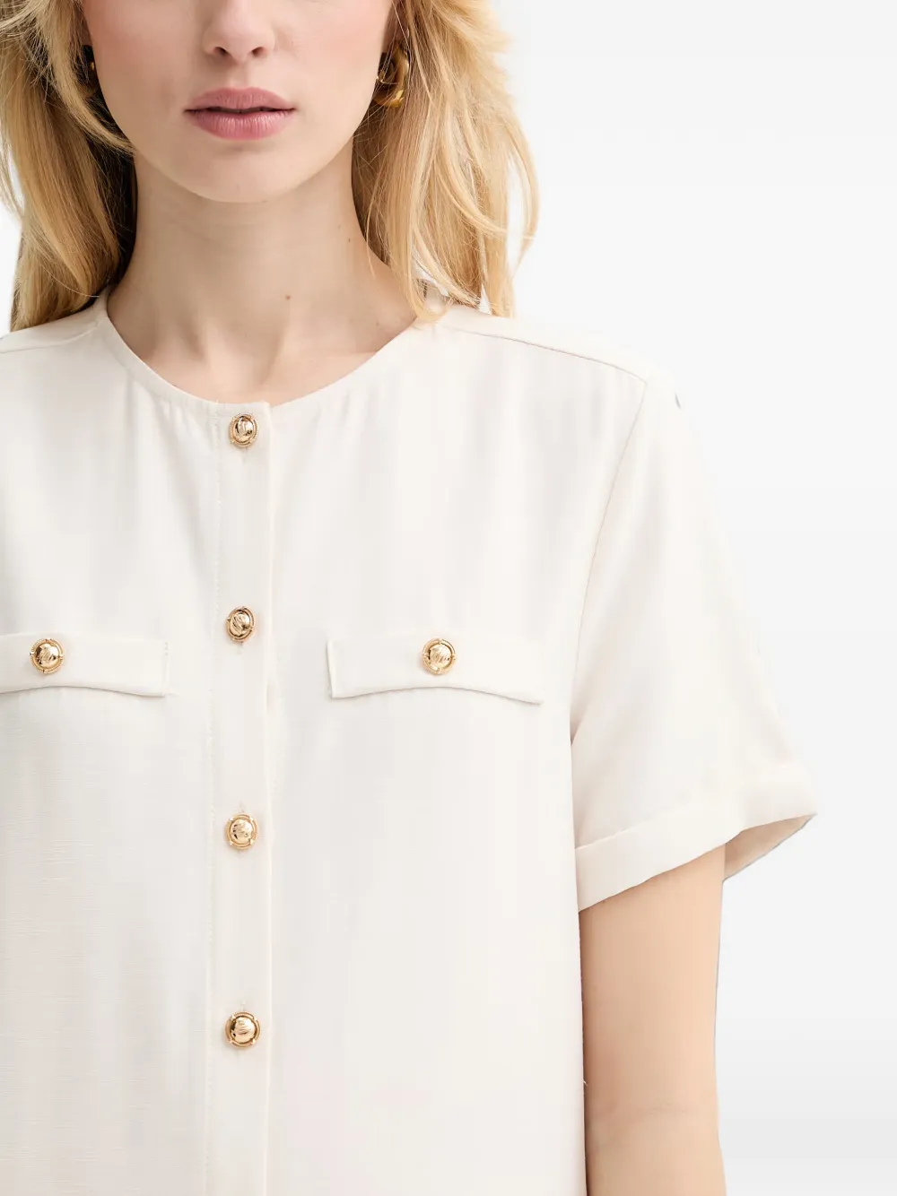 Silvian Heach Geplooide jurk met sjaaldetail Beige